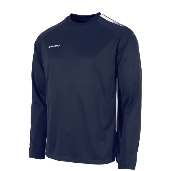First Round Neck Top — Navy-White