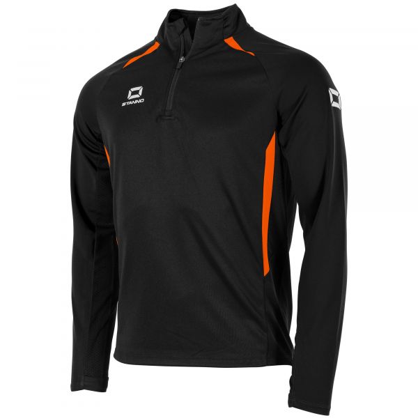 Stadio Quarter Zip top — Black-Orange
