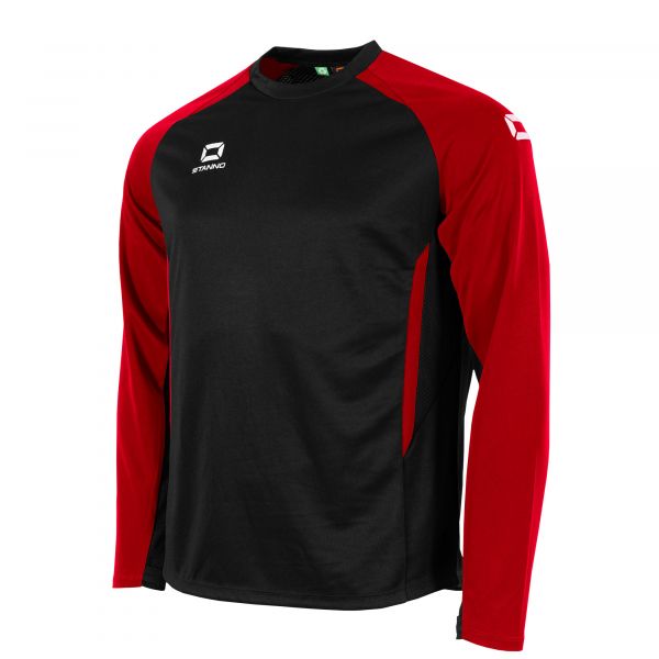 Stadio Round Neck Top — Black-Red