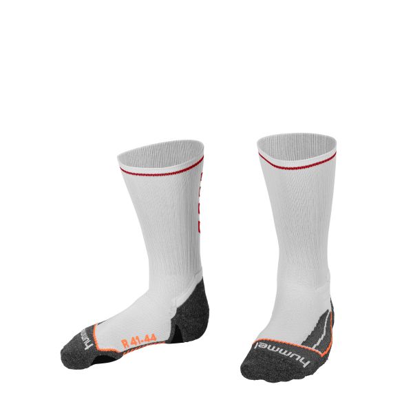 Motion Crew Socks — White-Red