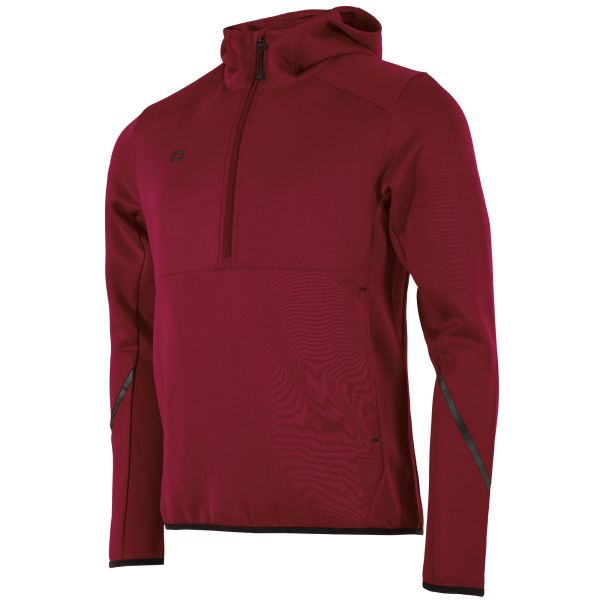 Plaza Hooded Half Zip Top — Dark Burgundy
