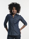 Women Blue Denim Stretch 3/4 Sleeve