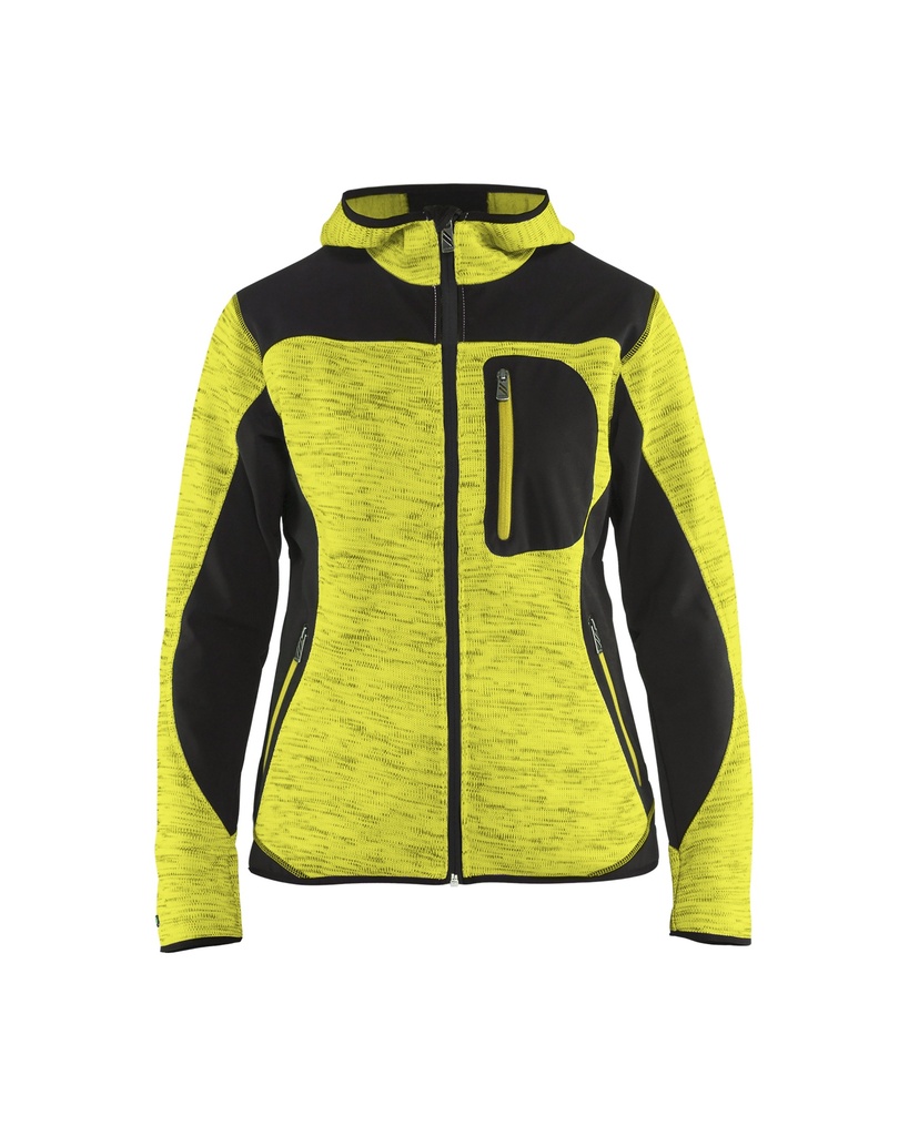 4931 Dames gebreid vest met softshell