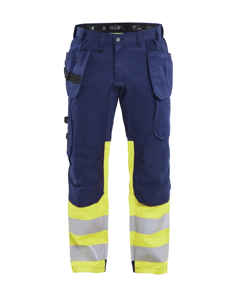 1558 High Vis werkbroek met stretch en gereedschapzakken