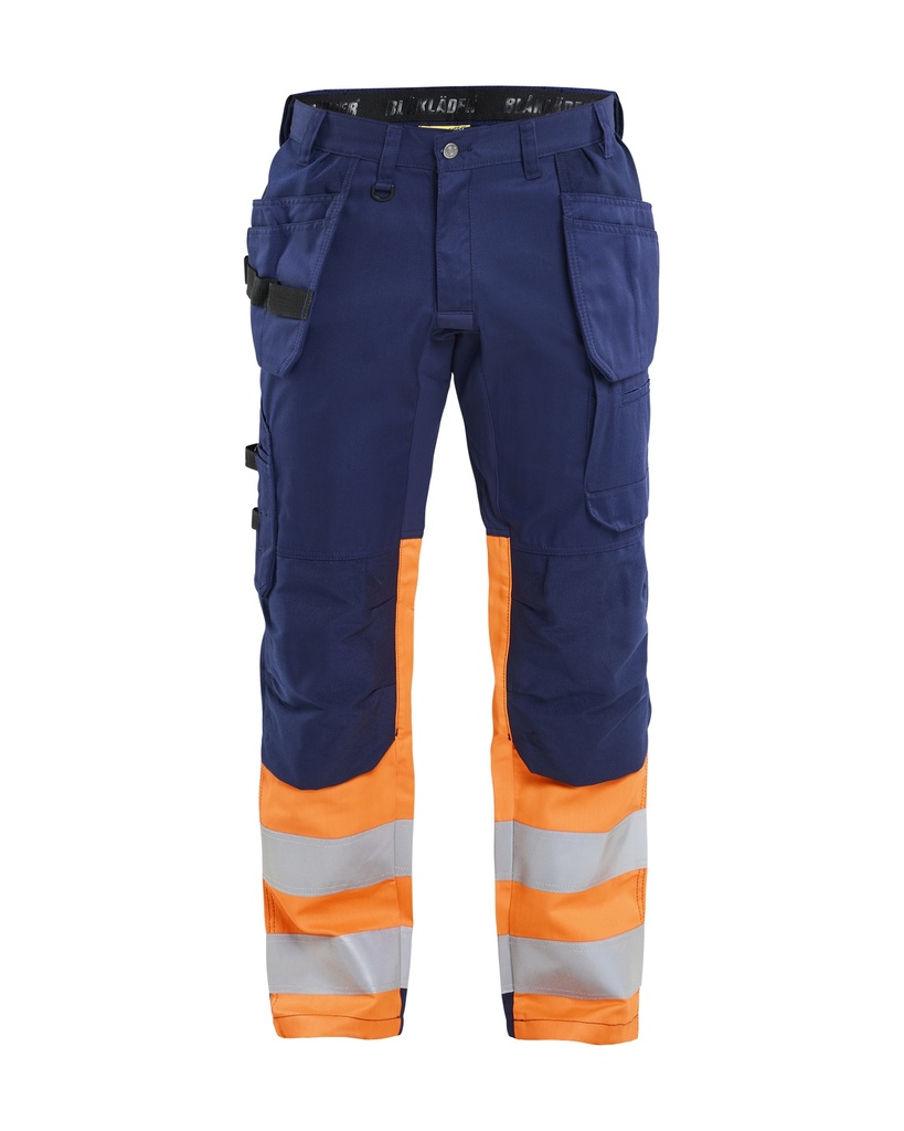 1558 High Vis werkbroek met stretch en gereedschapzakken