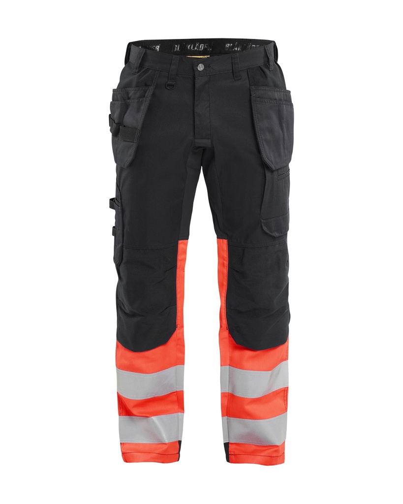 1558 High Vis werkbroek met stretch en gereedschapzakken