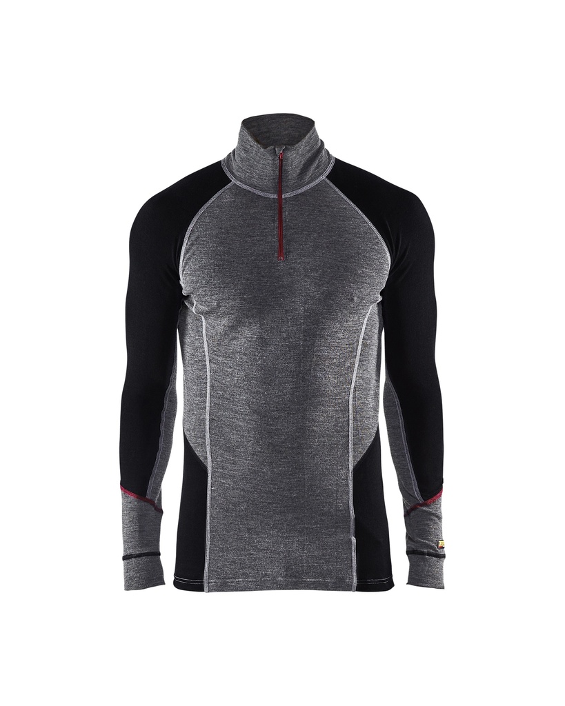 4699 Onderhemd met halve rits merinowol XWARM