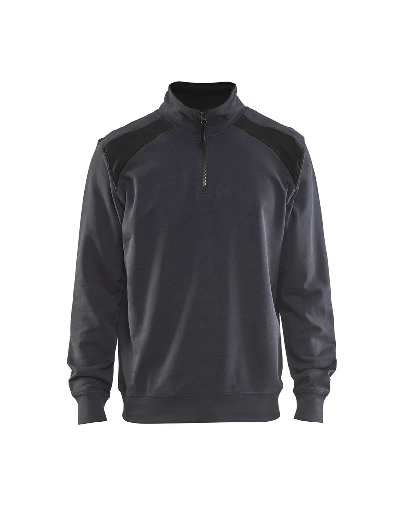 3353 Sweatshirt bi-colour met halve rits