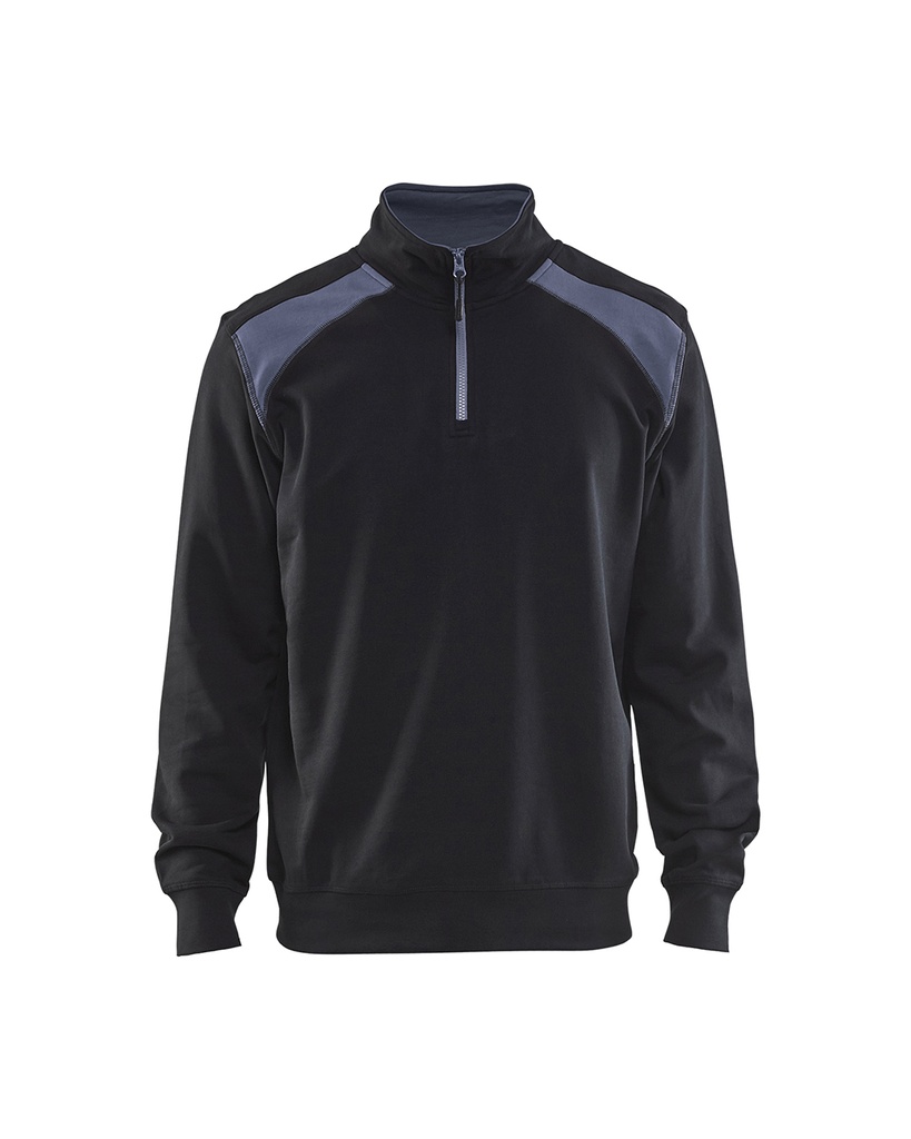 3353 Sweatshirt bi-colour met halve rits