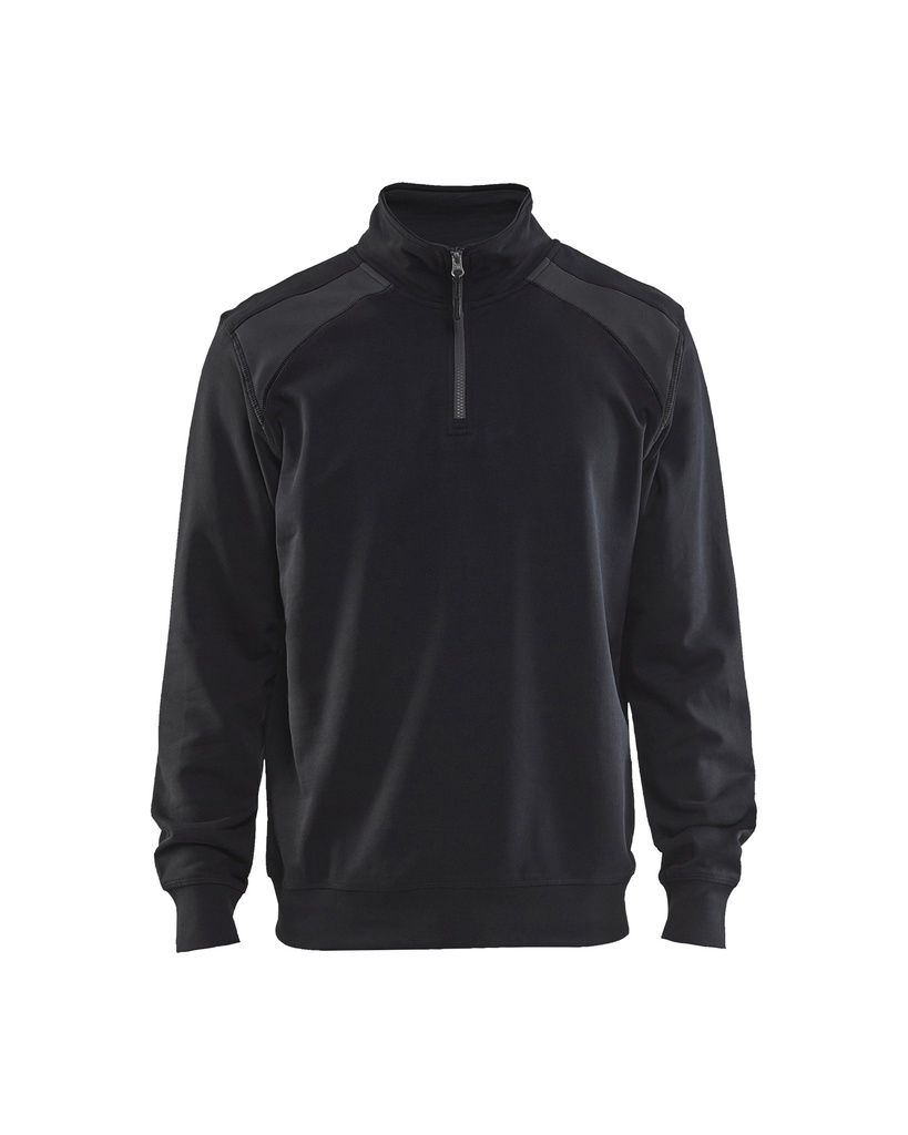 3353 Sweatshirt bi-colour met halve rits