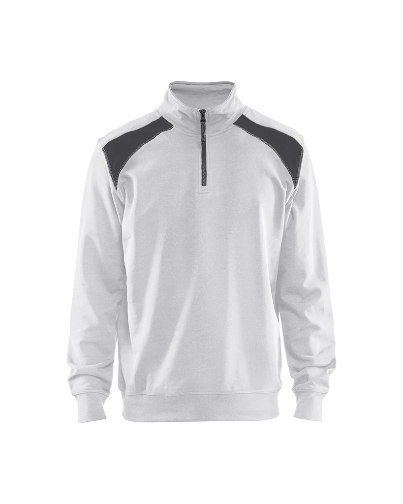 3353 Sweatshirt bi-colour met halve rits