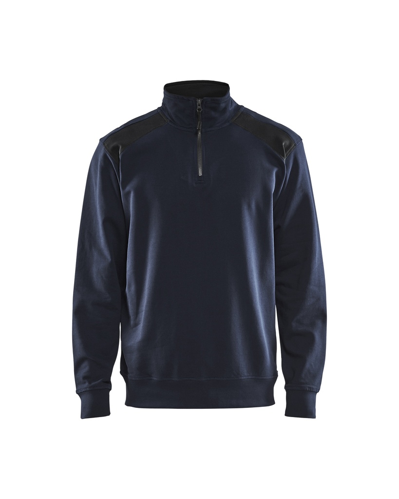 3353 Sweatshirt bi-colour met halve rits