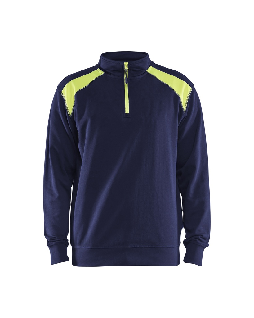 3353 Sweatshirt bi-colour met halve rits