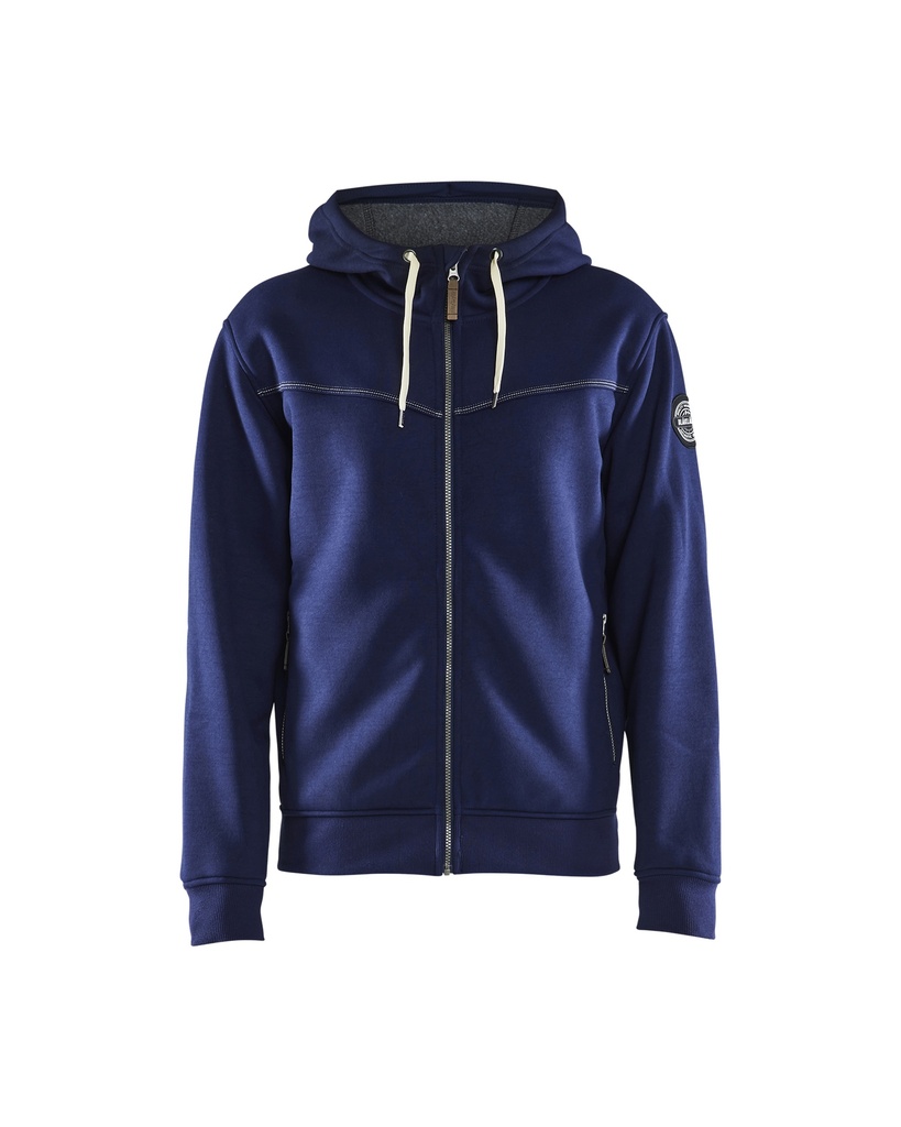4933 Hooded sweatshirt met rits gevoerd