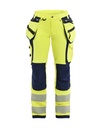 7197 Dames High Vis werkbroek 4-weg stretch met gereedschapszakken