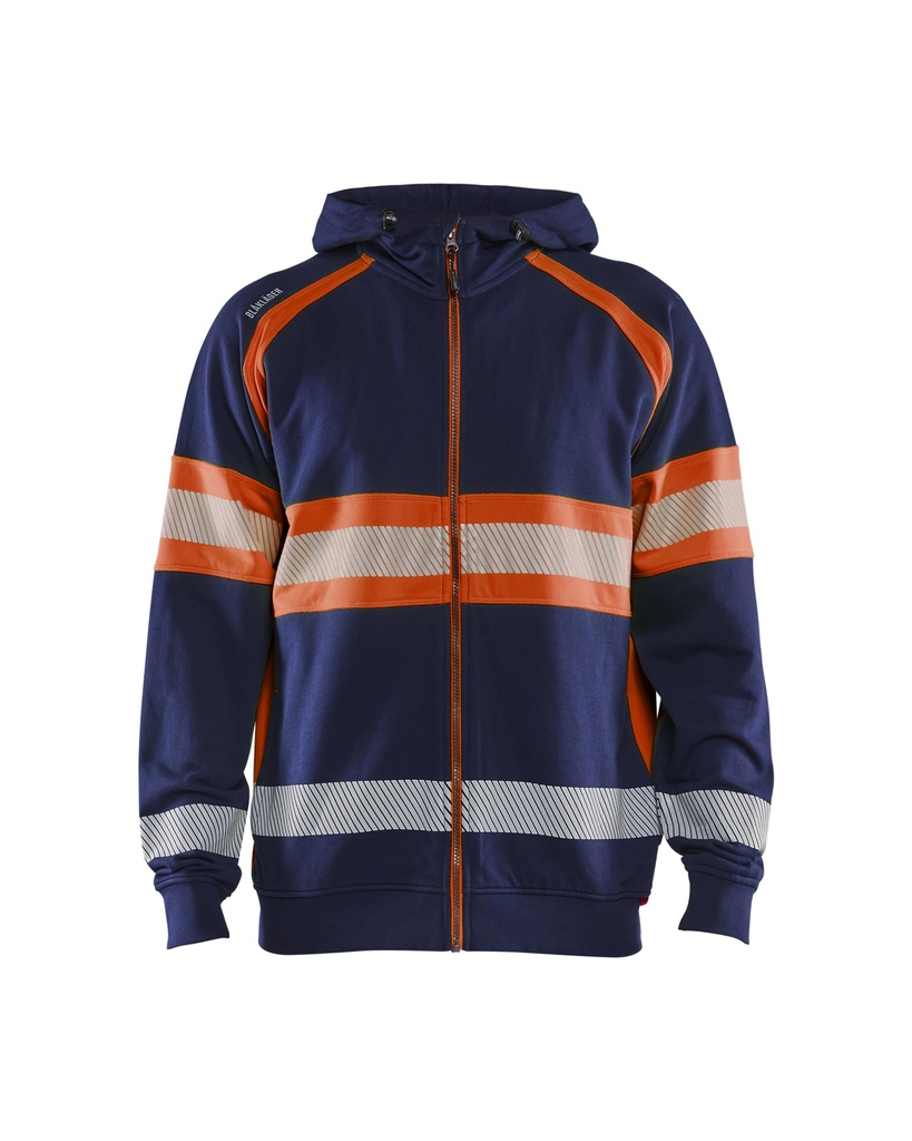 3552 Hooded sweatshirt met rits High Vis