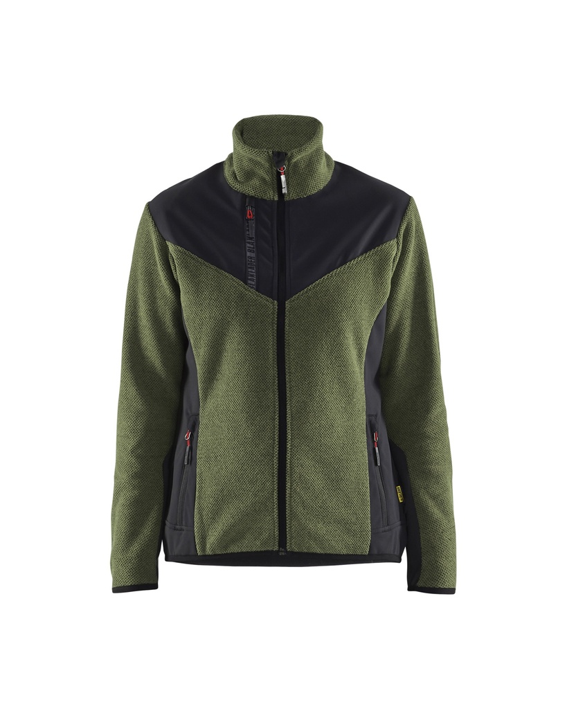 5943 Dames gebreid vest met softshell