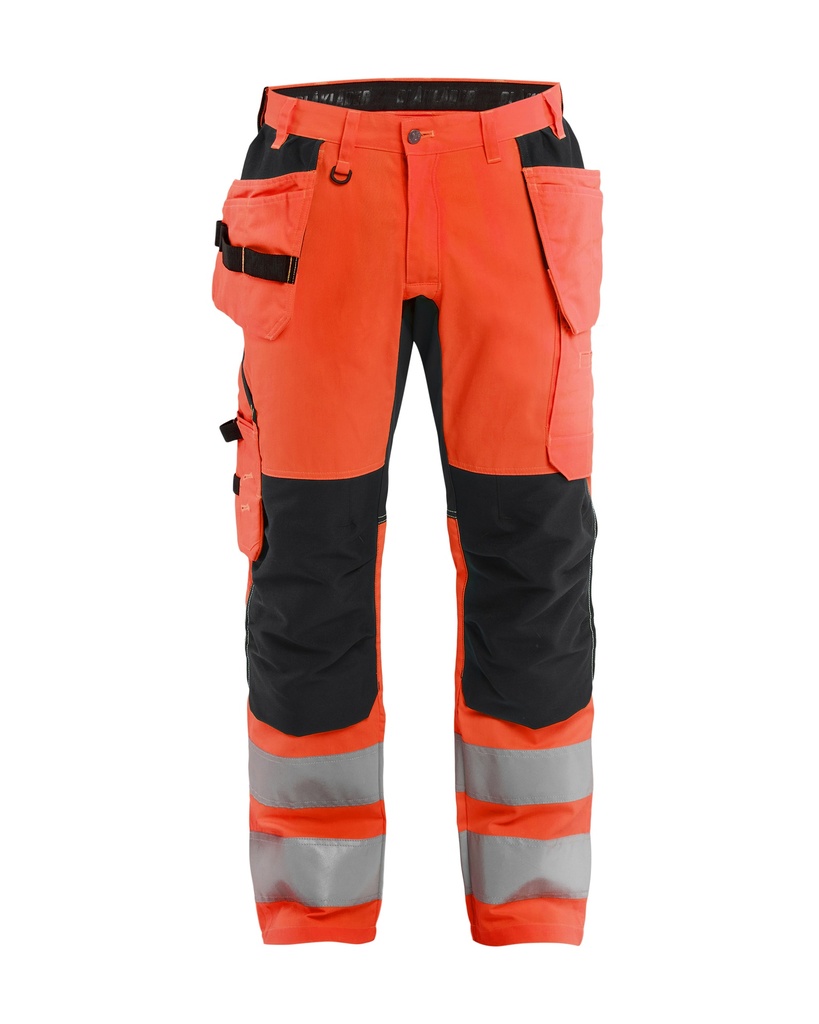 1552 High Vis Werkbroek met stretch en gereedschapzakken