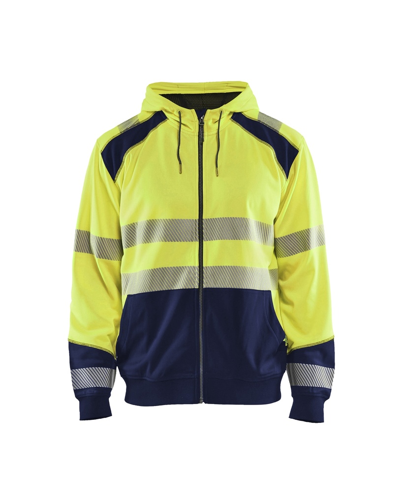 3546 Hooded sweatshirt met rits High Vis