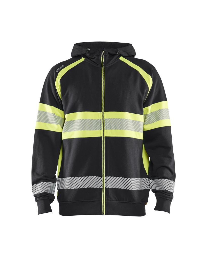 3552 Hooded sweatshirt met rits High Vis