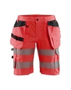 7186 Dames High Vis short met stretch en gereedschapszakken