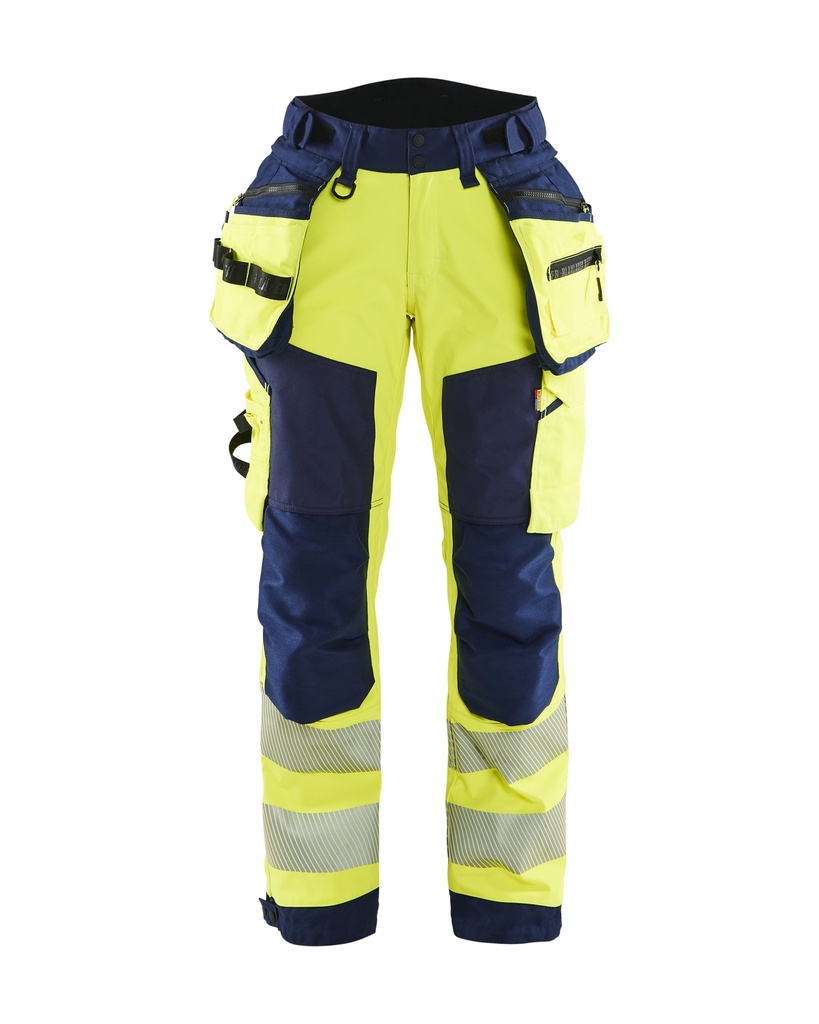 7118 Dames High Vis werkbroek softshell met gereedschapszakken