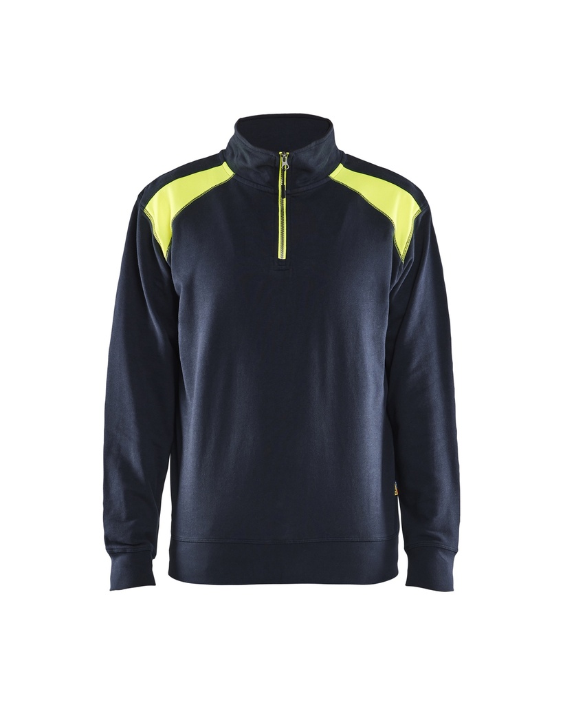 3353 Sweatshirt bi-colour met halve rits