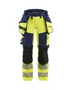 7022 Dames High Vis werkbroek 4-weg stretch met gereedschapszakken