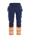 7030 Dames High Vis Werkbroek Stretch met gereedschapszakken