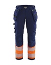7193 Dames High Vis werkbroek 4-weg stretch met gereedschapszakken