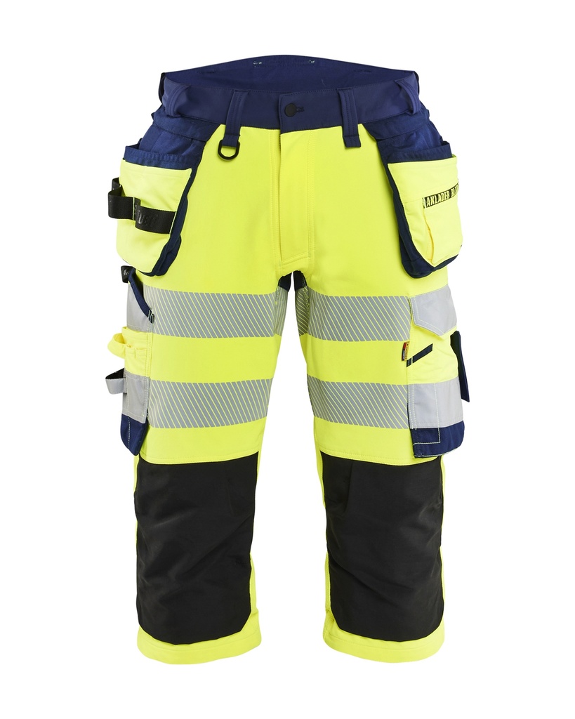 1123 High Vis piraatbroek 4-weg stretch met gereedschapzakken