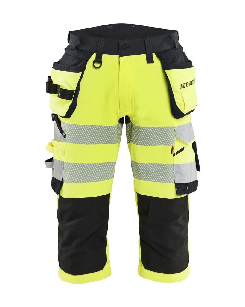 1123 High Vis piraatbroek 4-weg stretch met gereedschapzakken