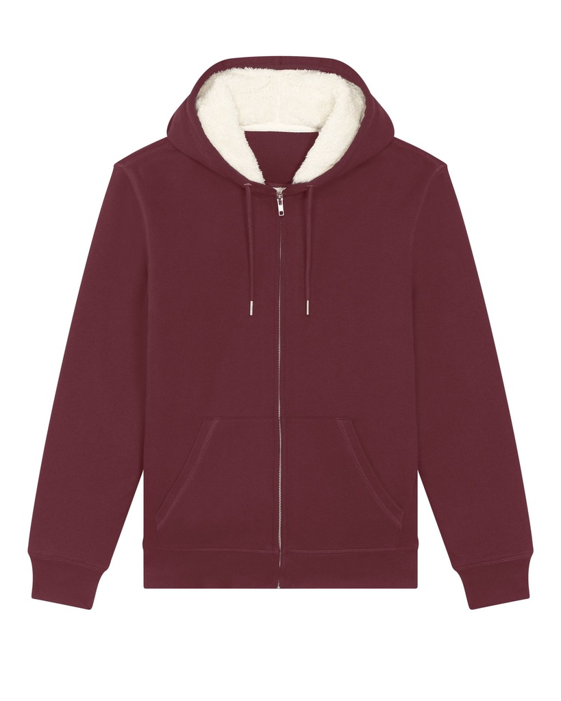Hygger Sherpa Zip Hoodie Burgundy