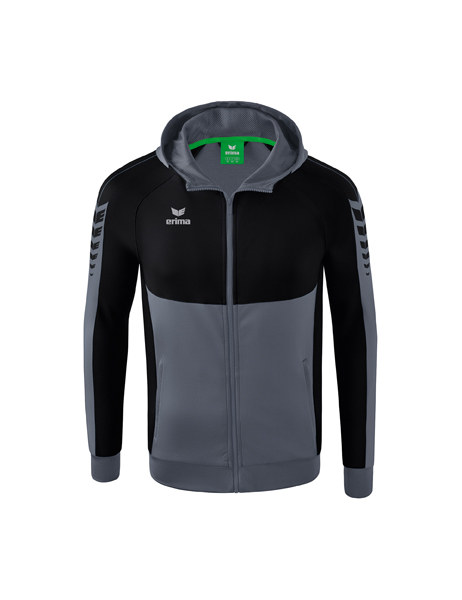 Six Wings trainingsjack met capuchon slate grey/zwart