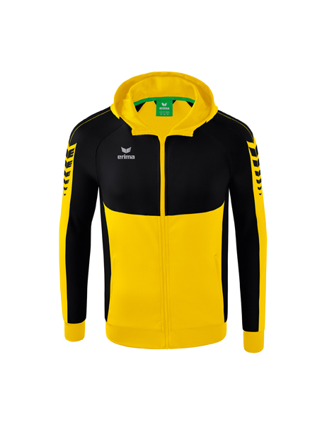 Six Wings trainingsjack met capuchon geel/zwart