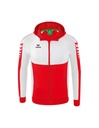 Six Wings trainingsjack met capuchon rood/wit