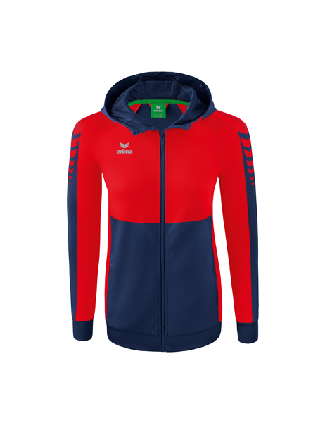 Six Wings trainingsjack met capuchon new navy/rood Dames