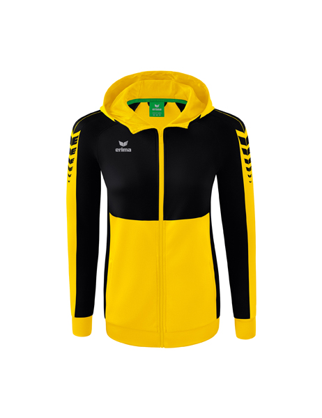 Six Wings trainingsjack met capuchon geel/zwart Dames