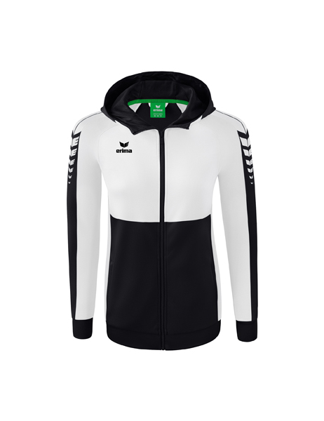 Six Wings trainingsjack met capuchon zwart/wit Dames