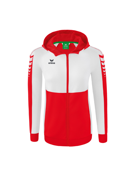 Six Wings trainingsjack met capuchon rood/wit Dames