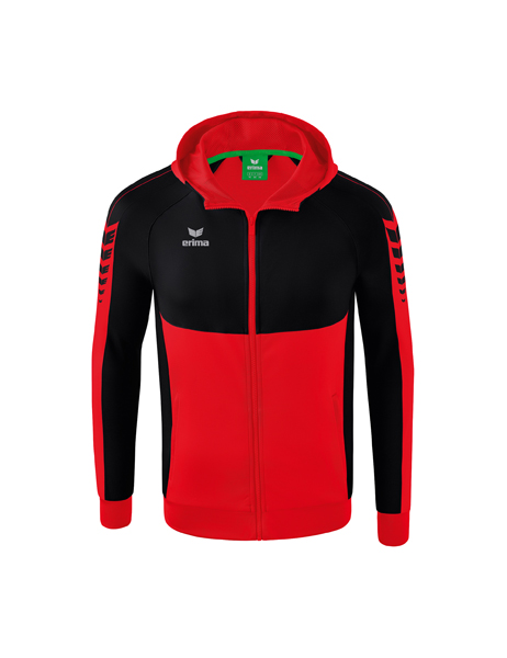 Six Wings trainingsjack met capuchon rood/zwart