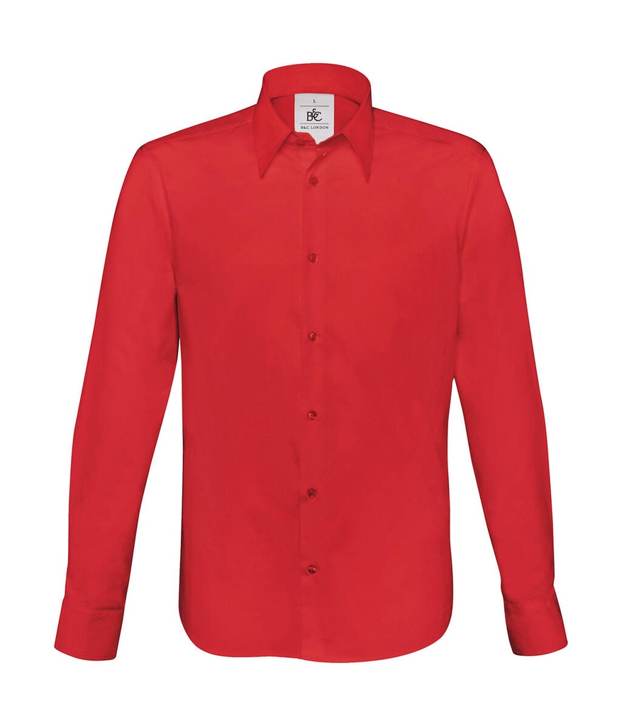 London Stretch Shirt LS Deep Red