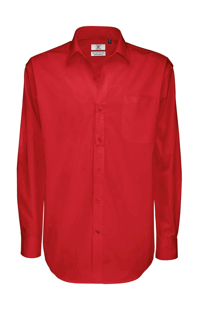 Sharp LSL/men Twill Shirt Deep Red
