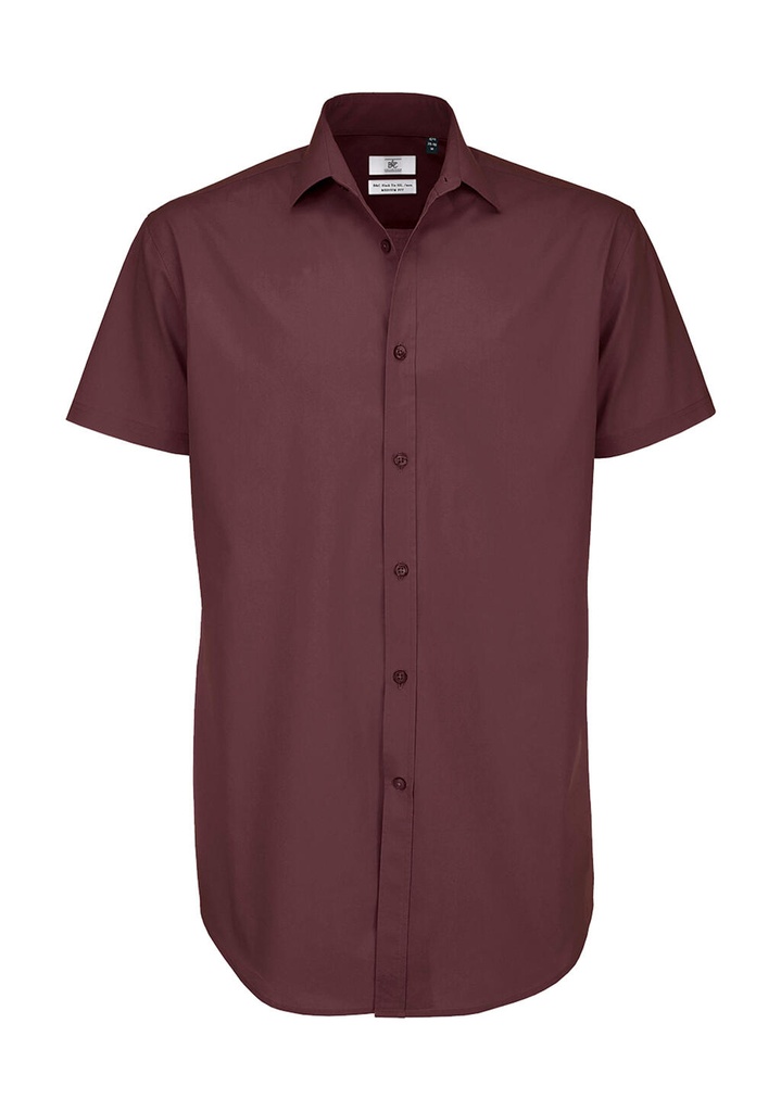 Black Tie SSL/men Poplin Shirt Luxurious Red