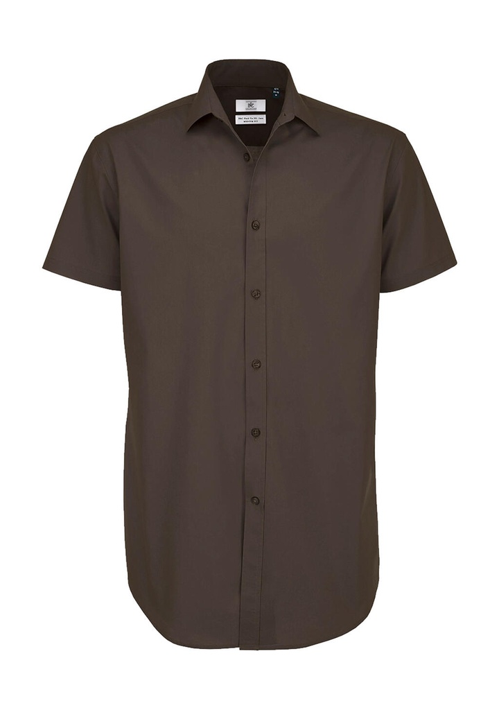 Black Tie SSL/men Poplin Shirt Coffee Bean