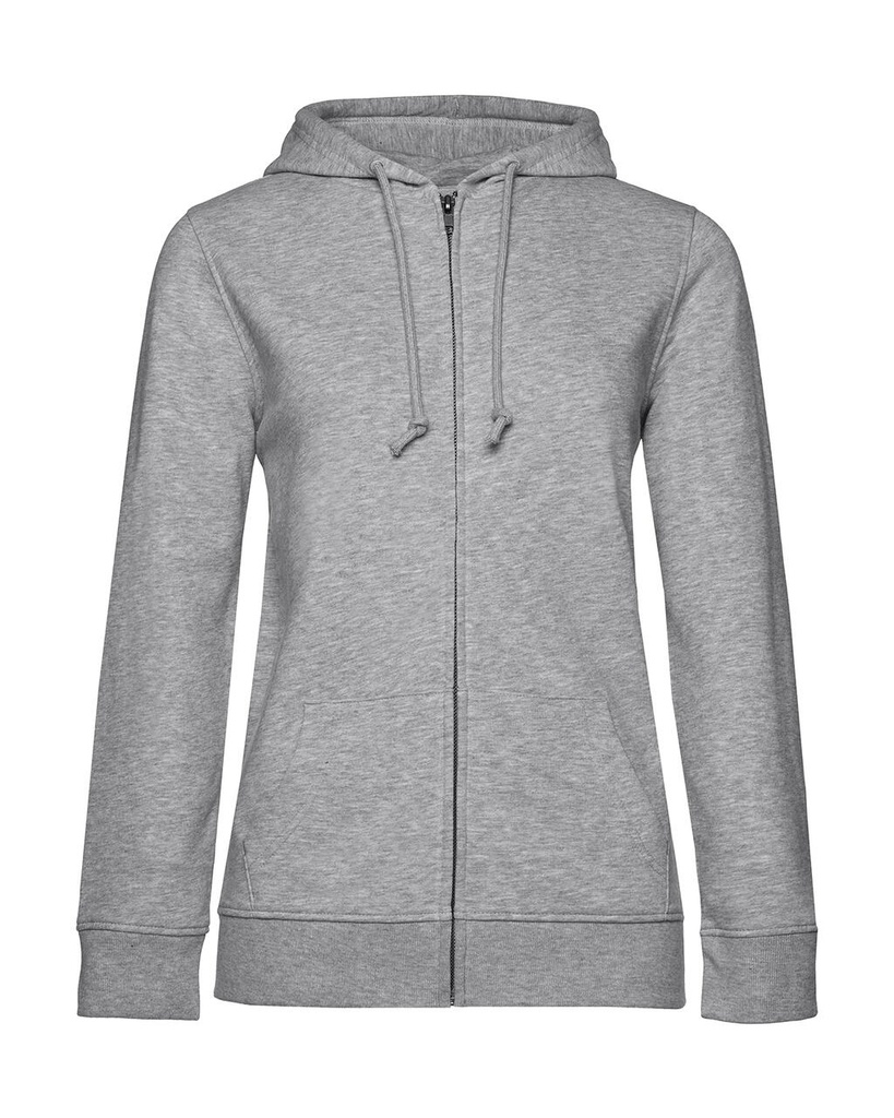Zipped Hooded /women Heather Grey