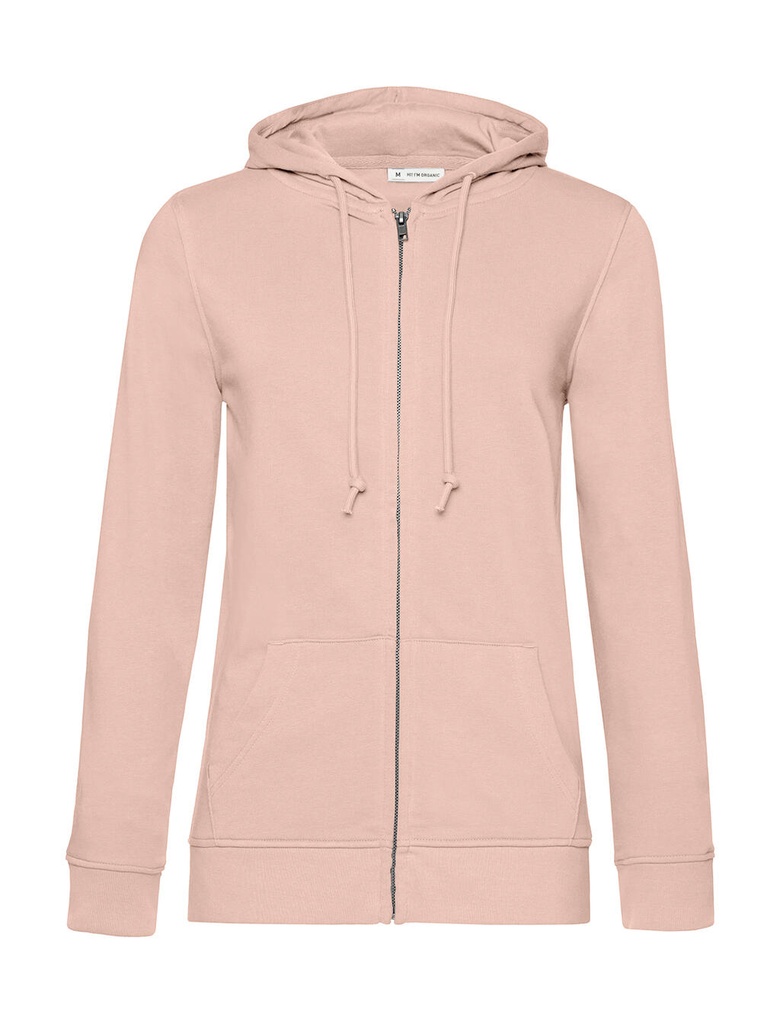Zipped Hooded /women Soft Rose