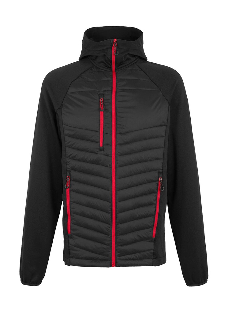 Men’s Navigate Hybrid Hooded Jacket Black/Classic Red