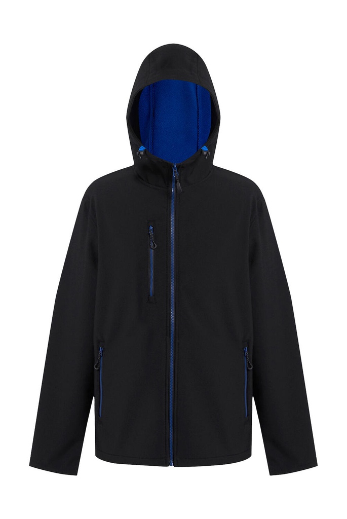 Navigate 2-Layer Hooded Softshell Jacket Black/New Royal