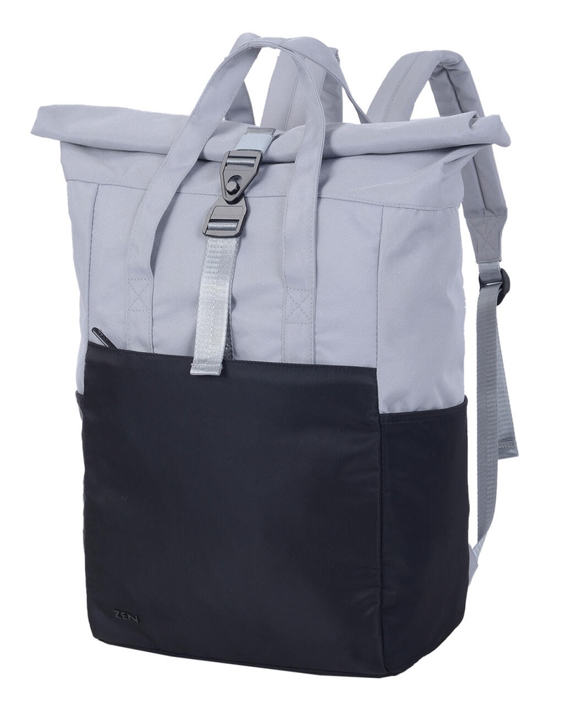Ruby Roll-Up Laptop Backpack Black/Light Grey